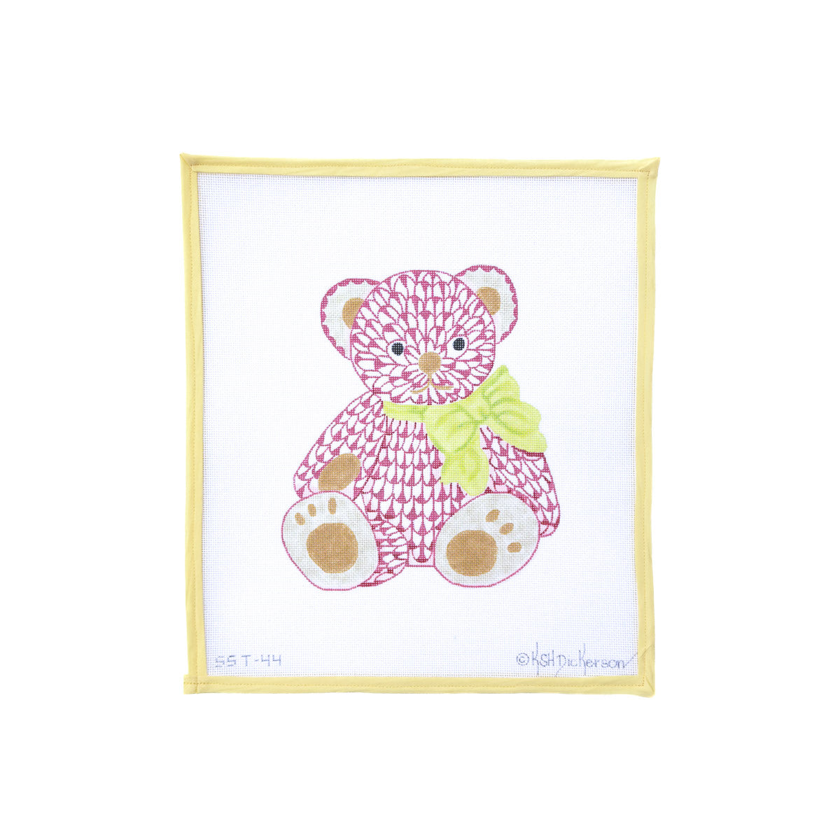 Pink Herand Style Fishnet Bear