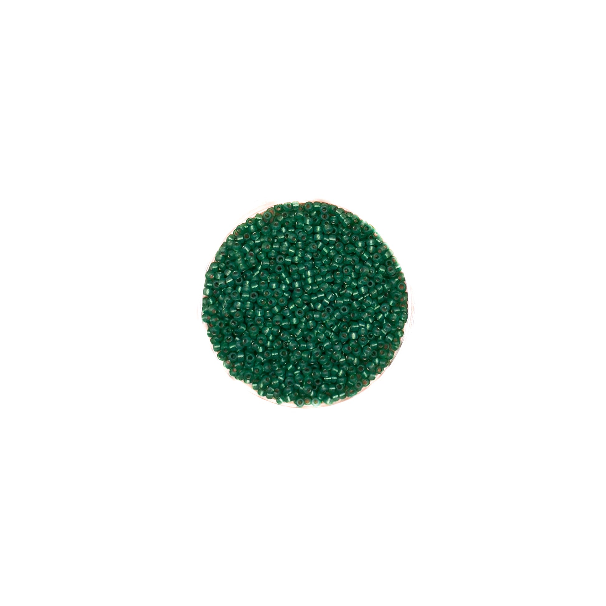 11/0 Dyed Dk Mint Green Silverlined Alabaster Miyuki Seed Bead | 10 grams | Tube