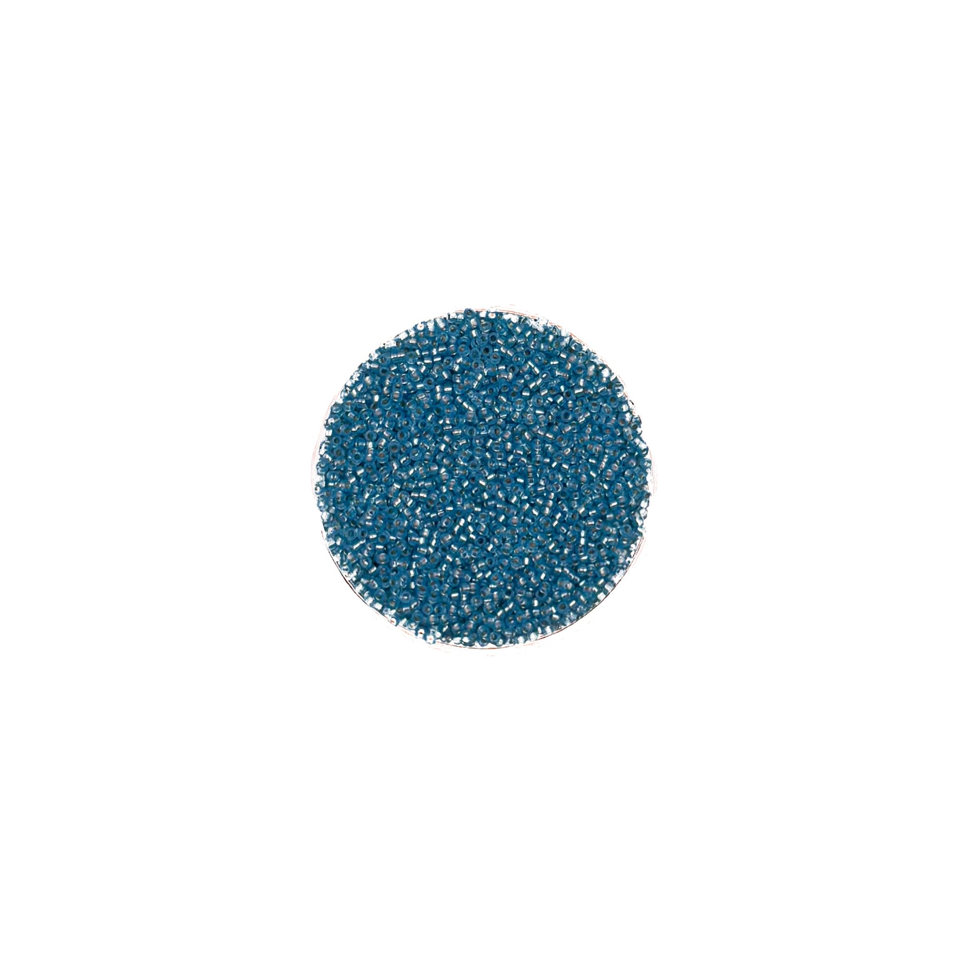 11/0 Dyed Aqua Silverlined Alabaster Miyuki Seed Bead | 10 grams | Tube