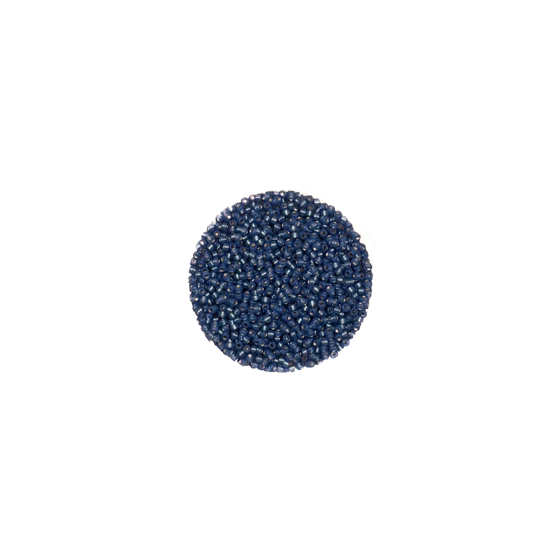 11/0 Dyed Denim Blue Silverlined Alabaster Miyuki Seed Bead | 10 grams | Tube