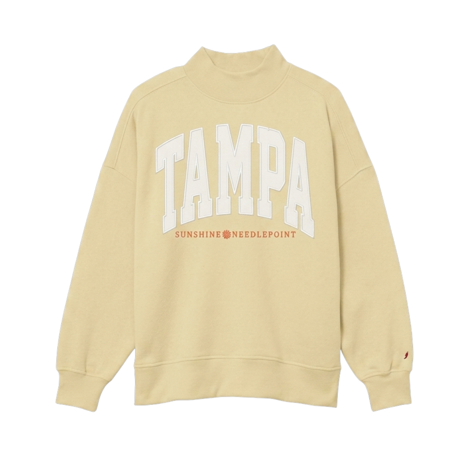 Sunshine Needlepoint Tampa Appliqué Mock-Neck