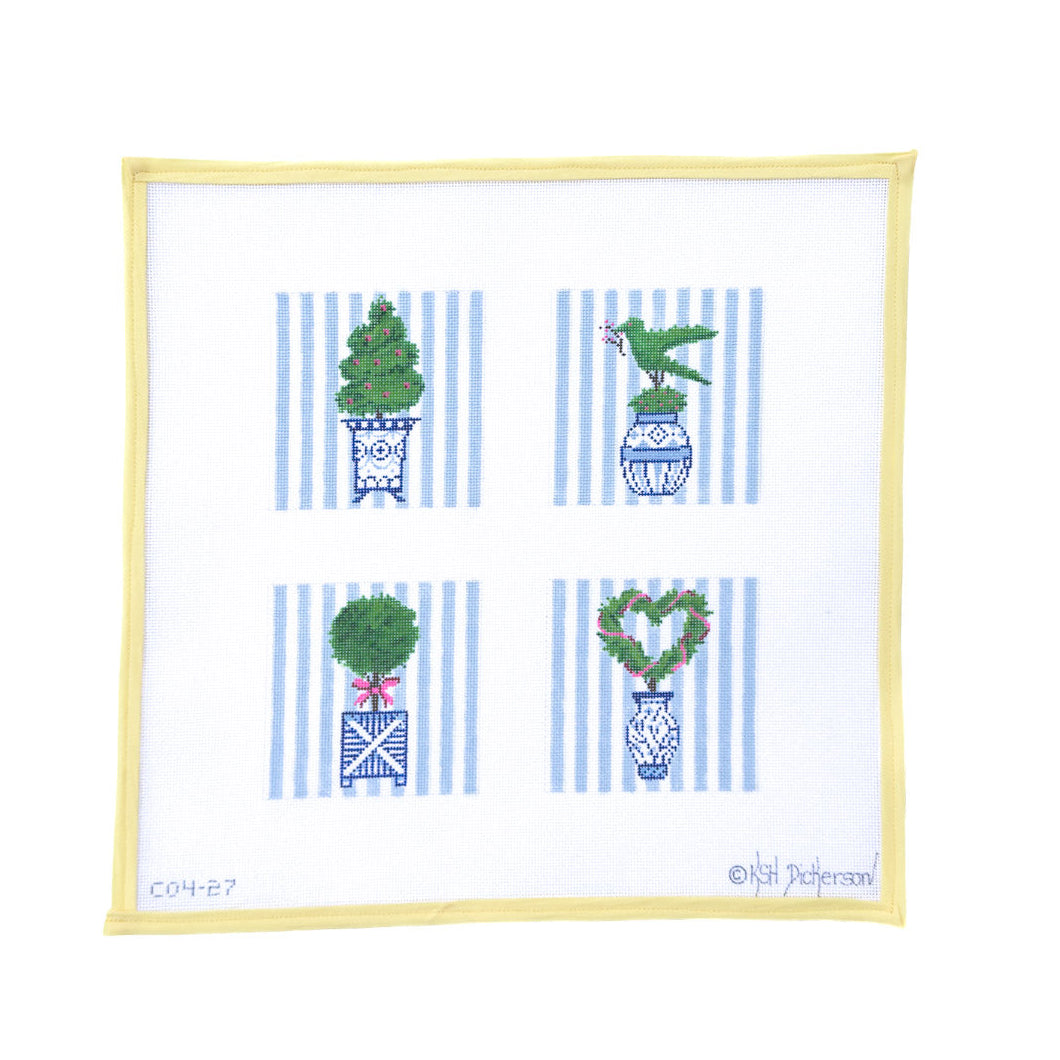 Blue Stripes Topiary Coster Set