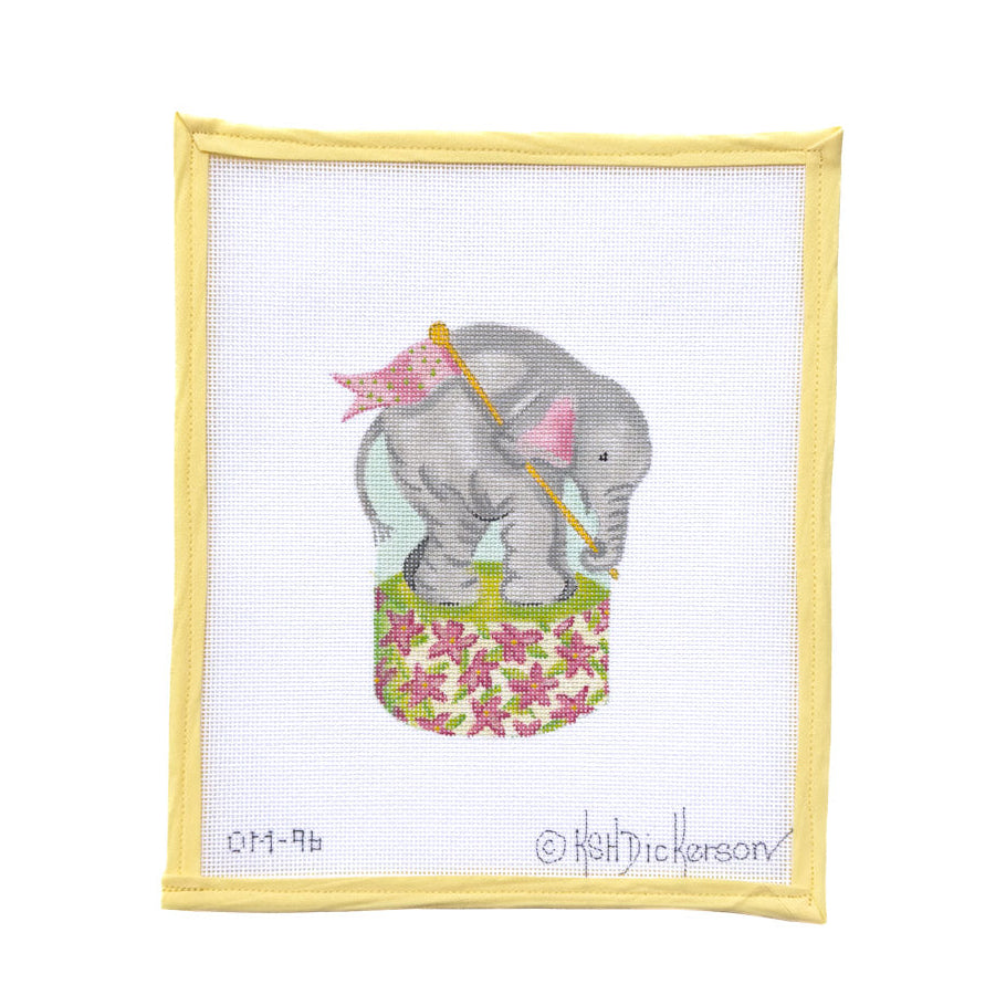Baby Elephant on Floral Drum Circus