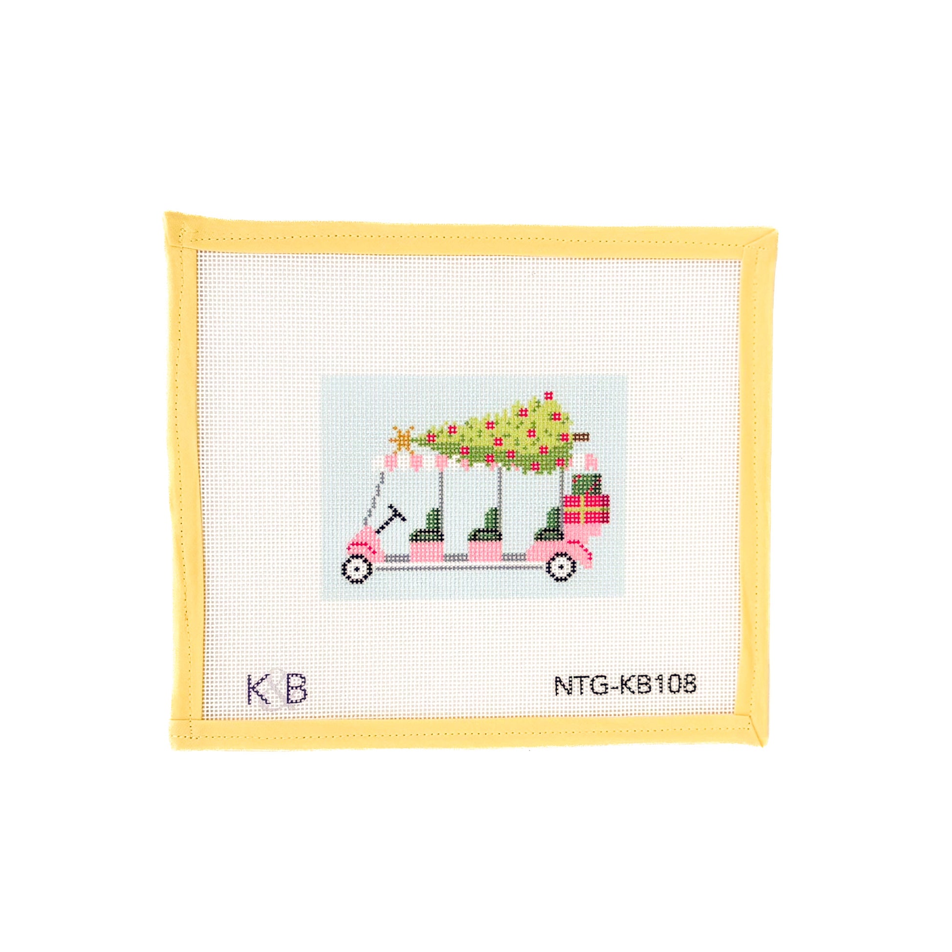 Palm Beach Christmas Golf Cart with Tree