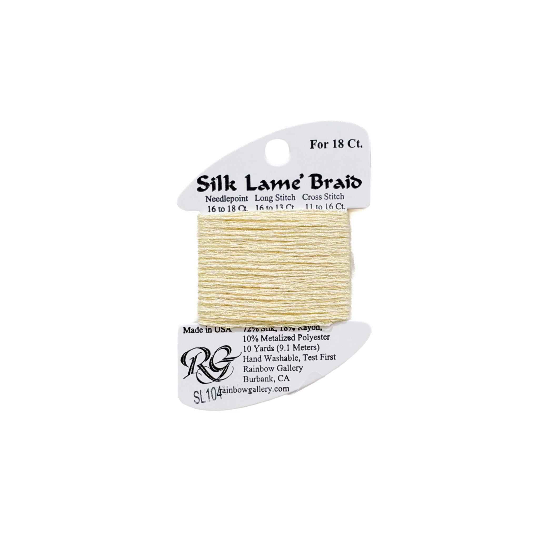 Silk Lamé Braid - SL104 Soft Yellow