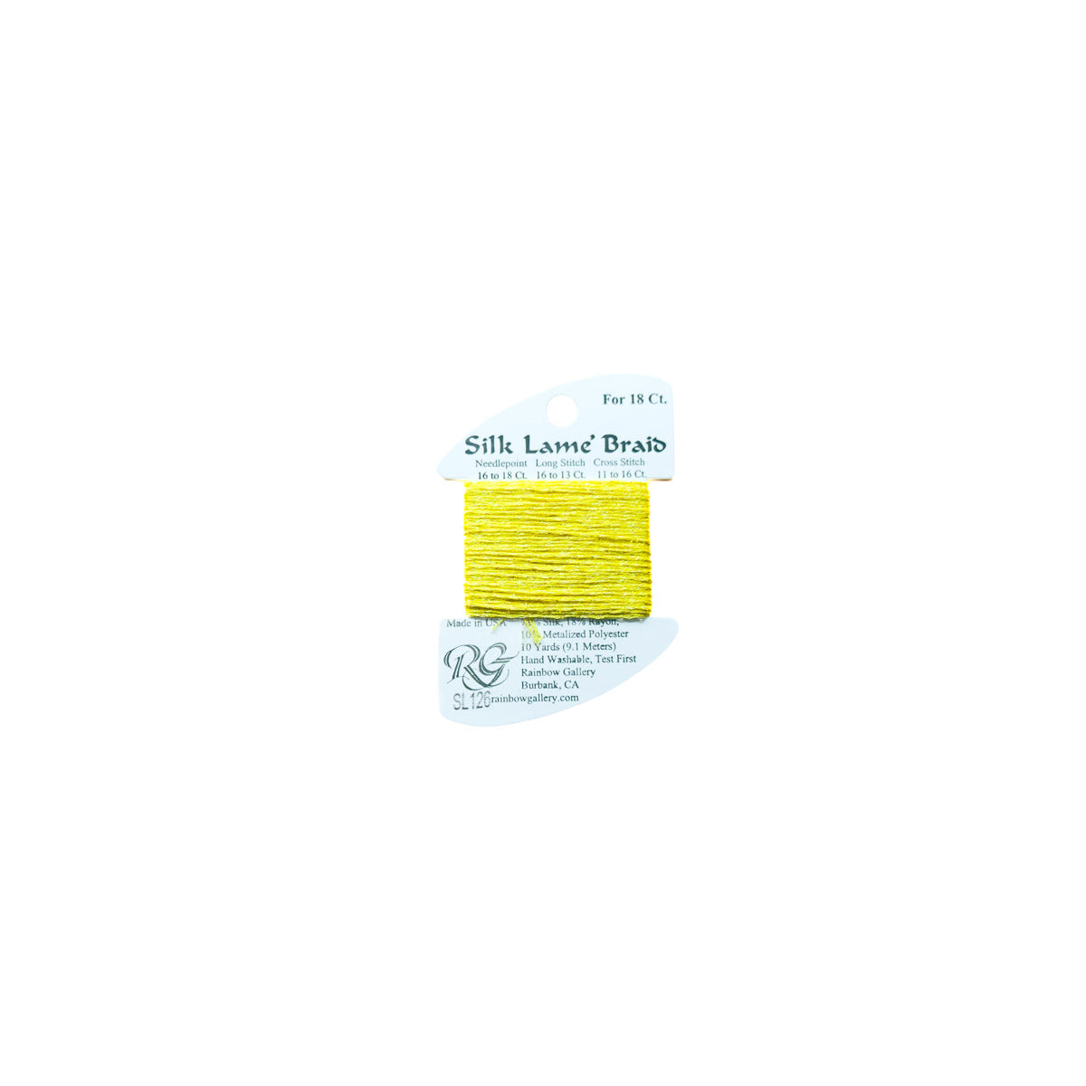Silk Lamé Braid - SL126 Canary Yellow