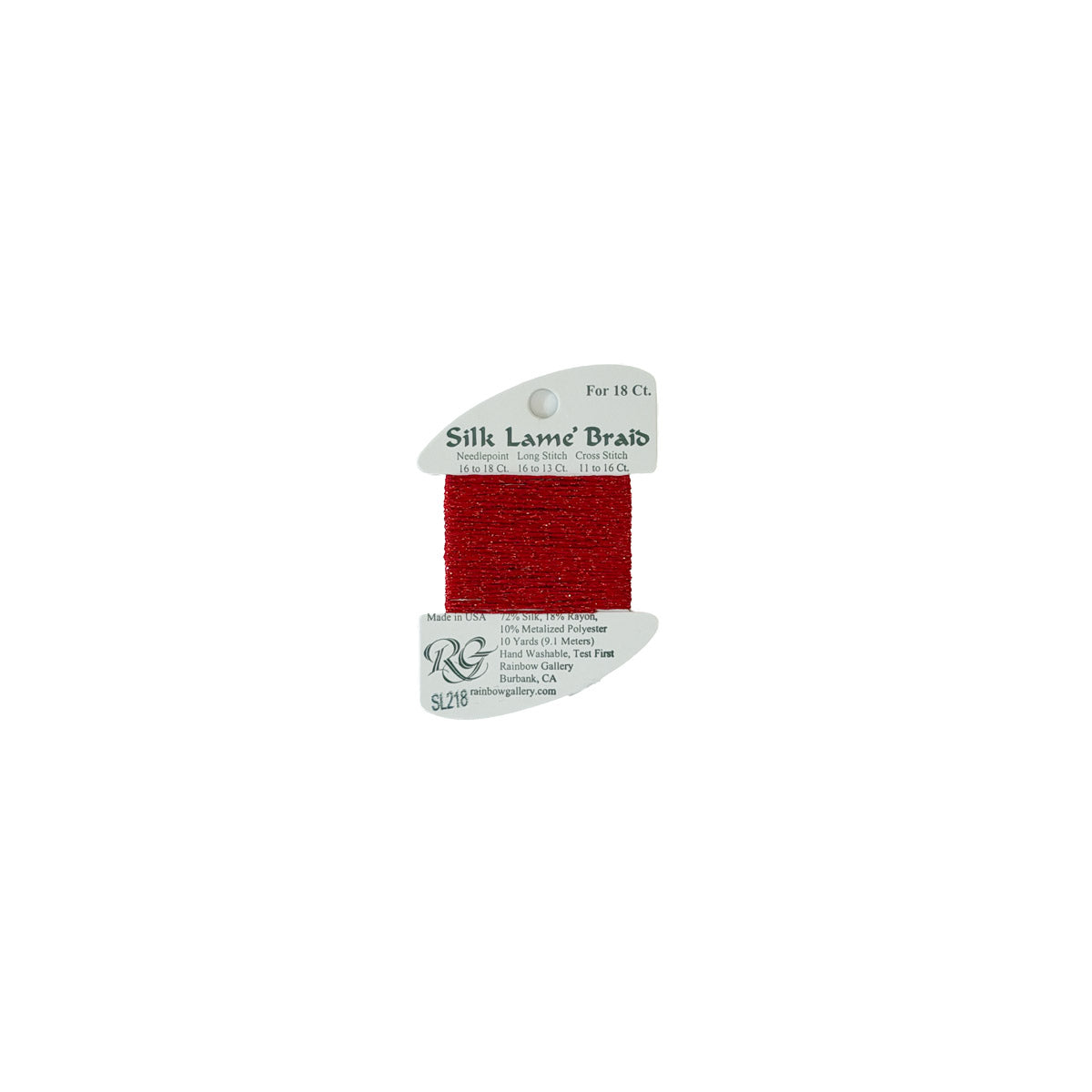 Silk Lamé Braid - SL218 Corvette Red