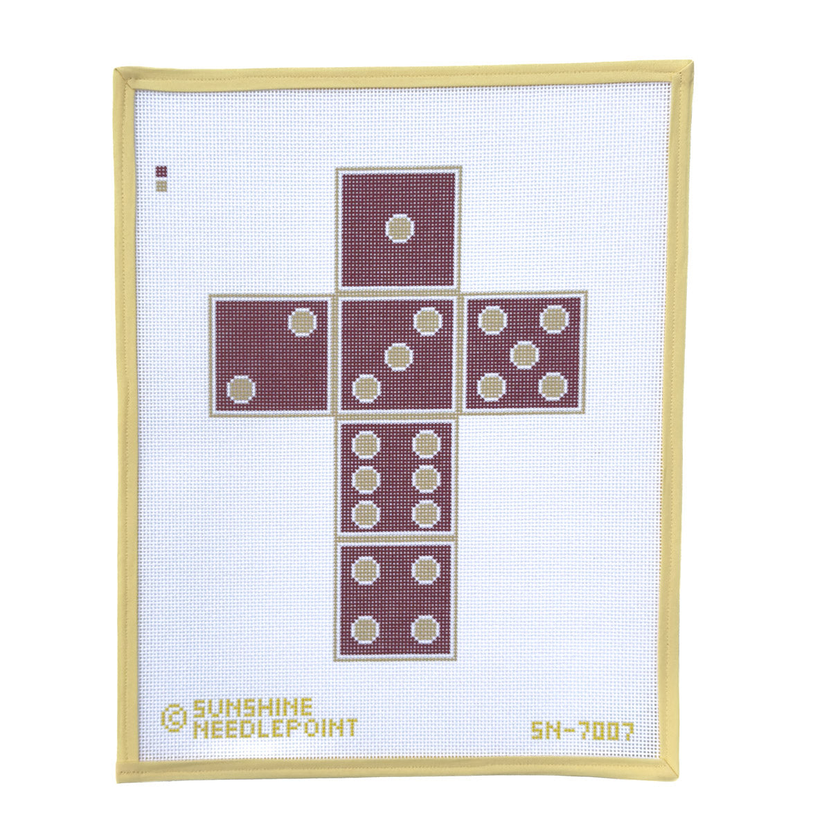 Fuzzy Dice Single Garnet and Gold