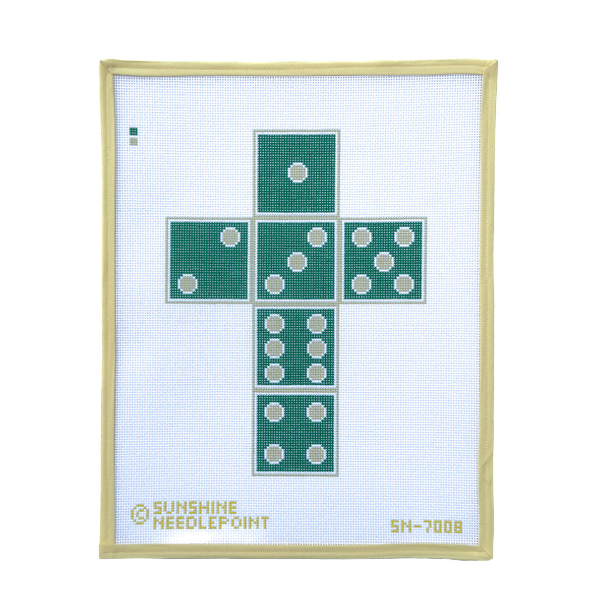 Fuzzy Dice Single Green and Gold