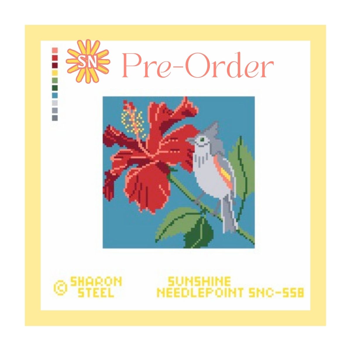 Tufted Titmouse and Hibiscus