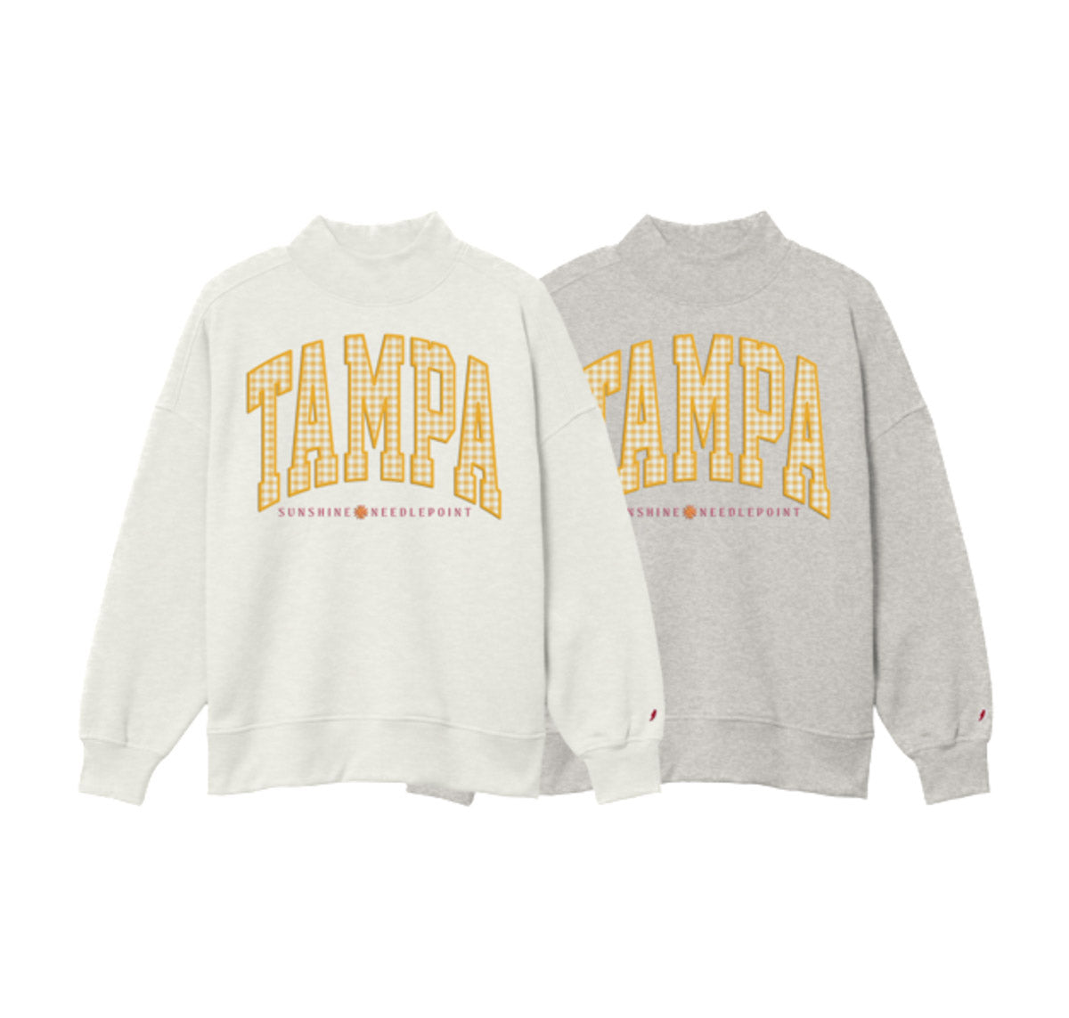 Sunshine Needlepoint Tampa Appliqué Mock-Neck