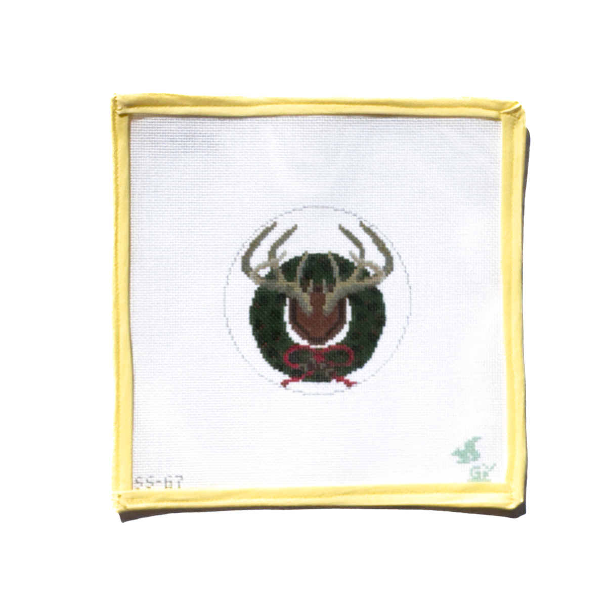 Whitetail Antlers with Holly Wreath