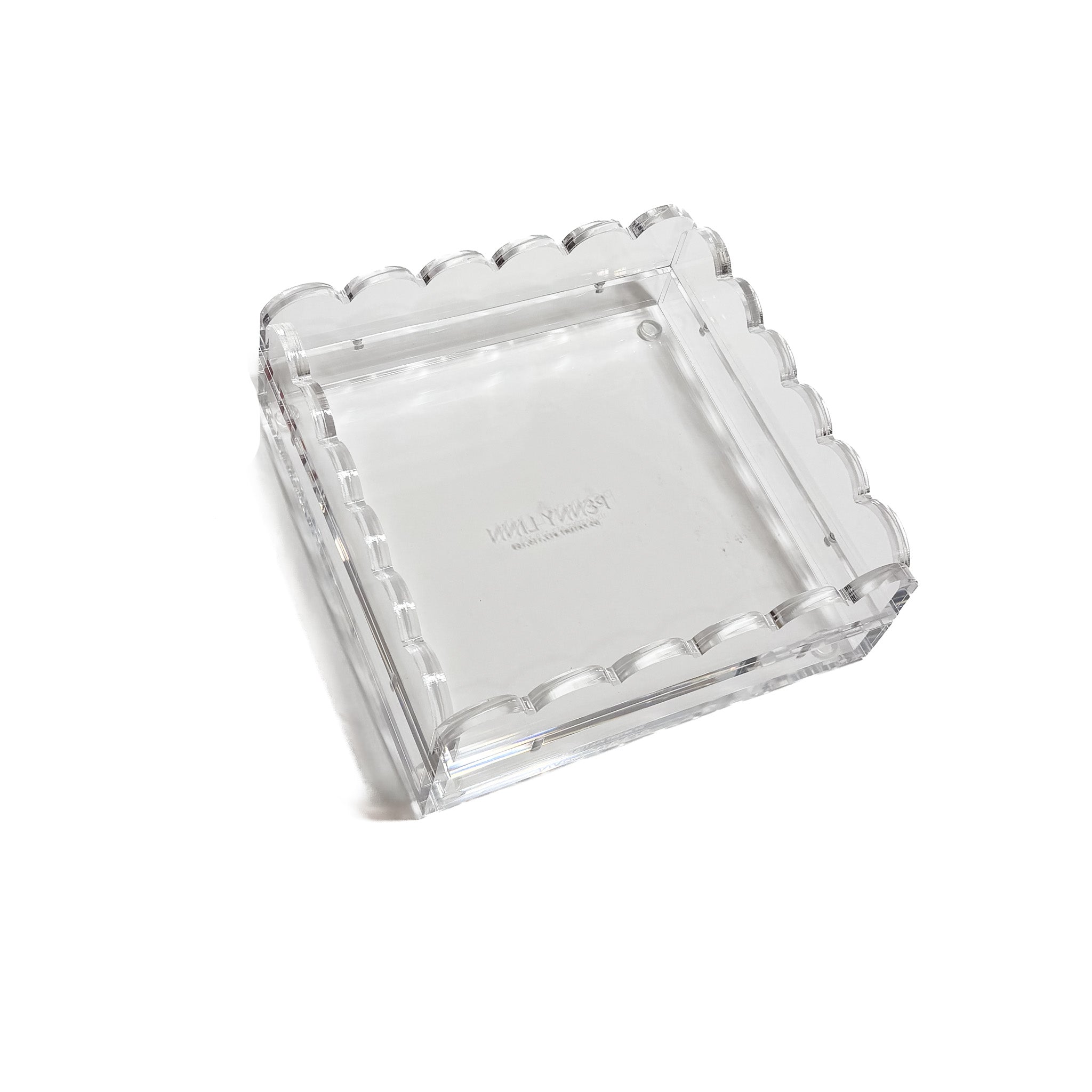 Self Finishing Scallop Acrylic Frame - 4" Square - Clear