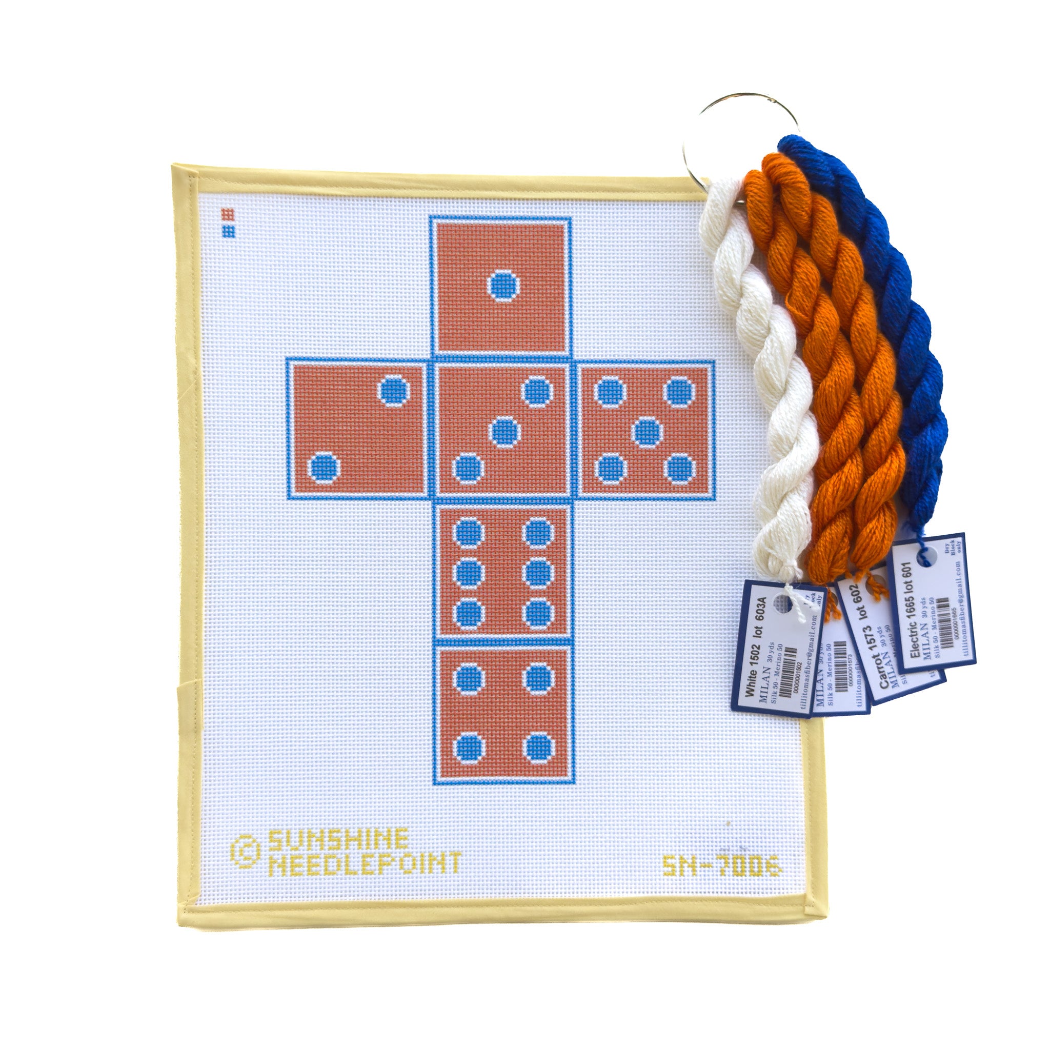 Fuzzy Dice Single Orange & Blue Kit