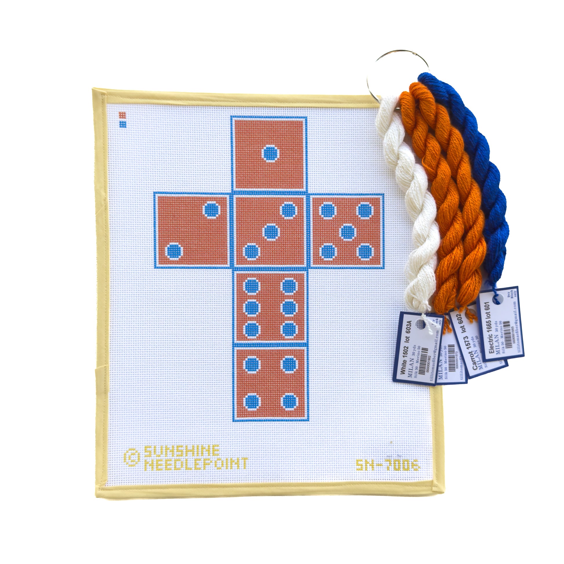 Fuzzy Dice Single Orange & Blue Kit