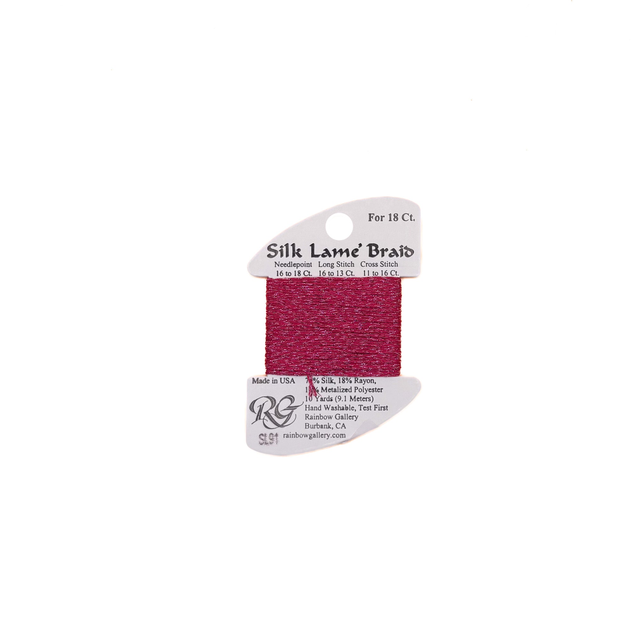 Silk Lamé Braid - SL91 Dark Raspberry